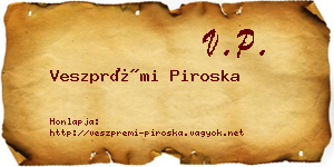 Veszprémi Piroska névjegykártya